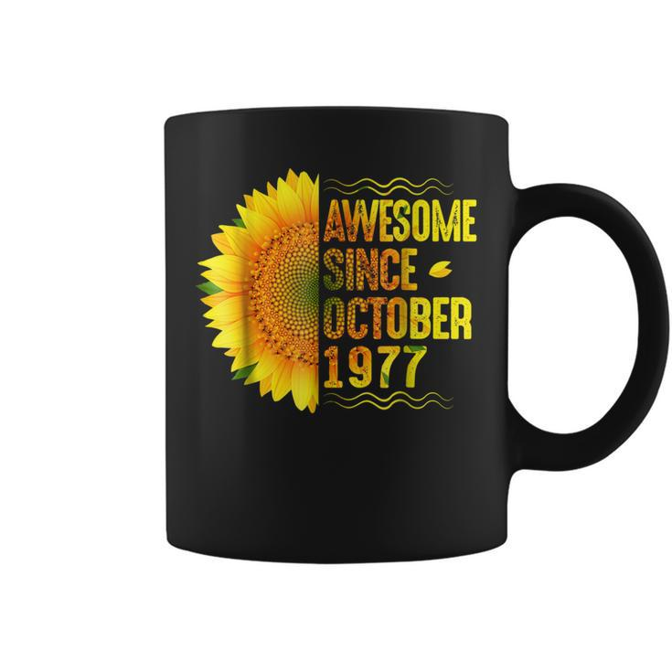 41St Birthday Gift Sunflower Awesome Since October 1977 Tee Coffee Mug