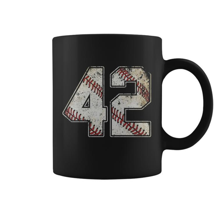 42 Baseball Jersey Number 42 Retro Vintage T-Shirt Coffee Mug