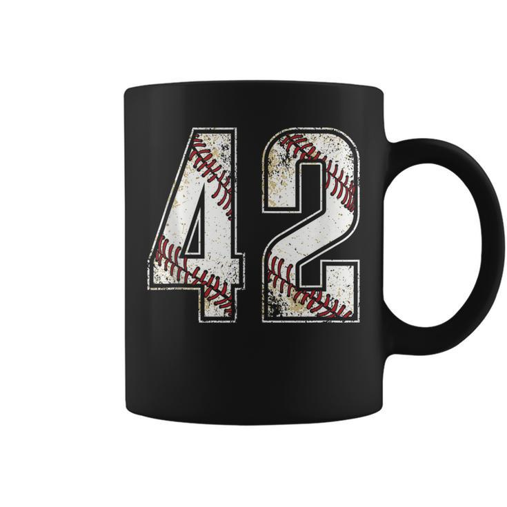 42 Baseball Jersey Number 42 Vintage Retro Birthday Gift Coffee Mug