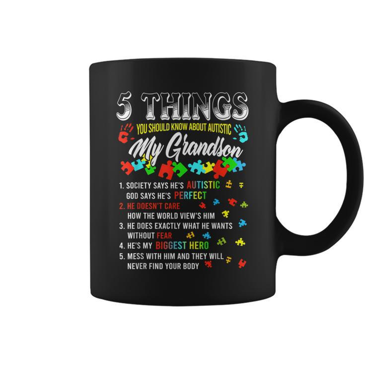 5 Things You Know About Autistic Grandson Autism Awareness  Coffee Mug