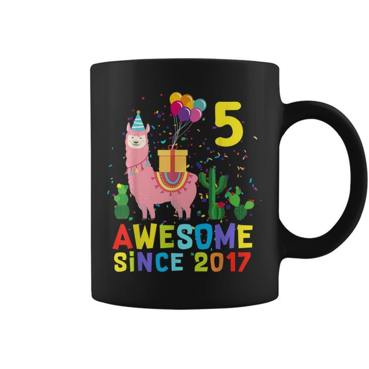 5 Year Old Awesome Since 2017 5Th Birthday Gift N Girls Coffee Mug