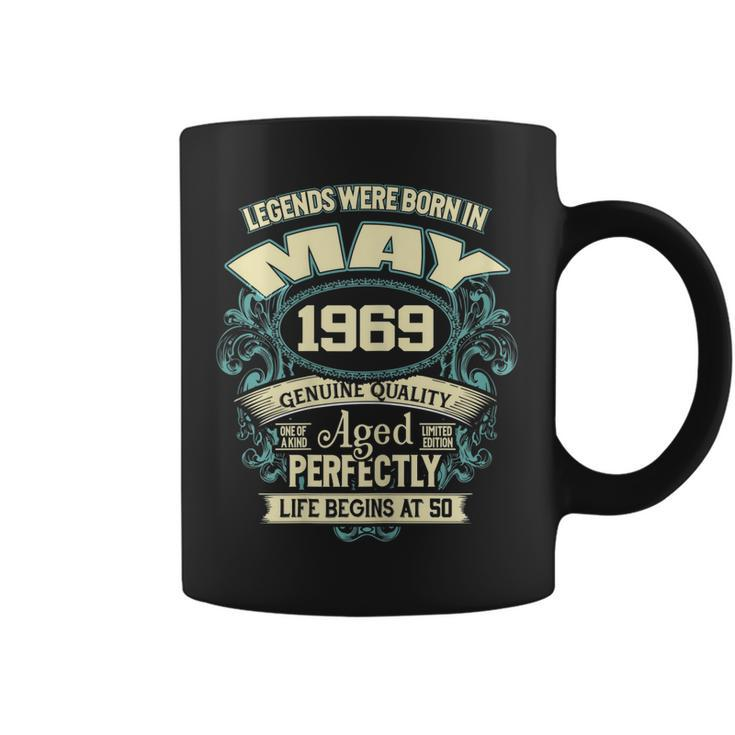 50Th Birthday Gift 50 Years Old Legends Born In May 1969 Coffee Mug