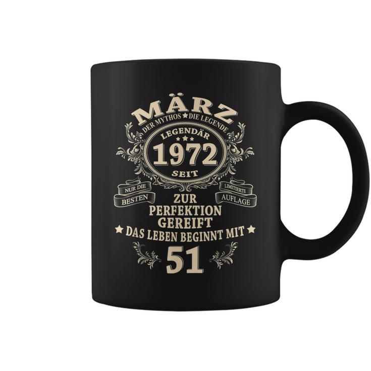 51 Geburtstag Geschenk Mann Mythos Legende März 1972 Tassen