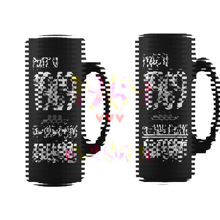 54Th Birthday Gifts For Women Floral Made In 1969 Birthday  Coffee Mug