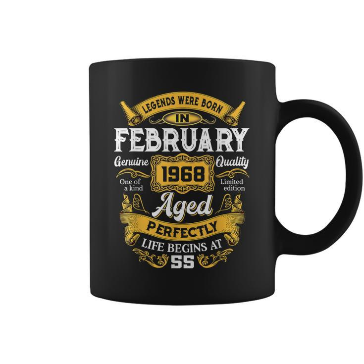 55 Years Old Gifts Legends Born In February 1968 55Th Bday  Coffee Mug