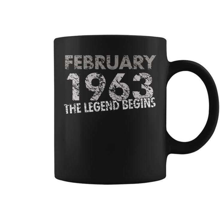 57Th Birthday Gift February 1963 The Legend Begins Coffee Mug