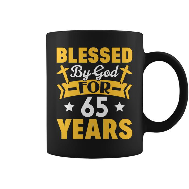 65Th Birthday Man Woman Blessed By God For 65 Years   Coffee Mug