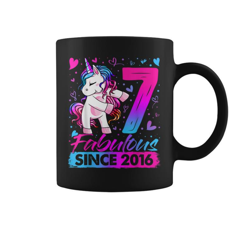 7 Years Old Flossing Unicorn Gifts 7Th Birthday Girl Party  Coffee Mug