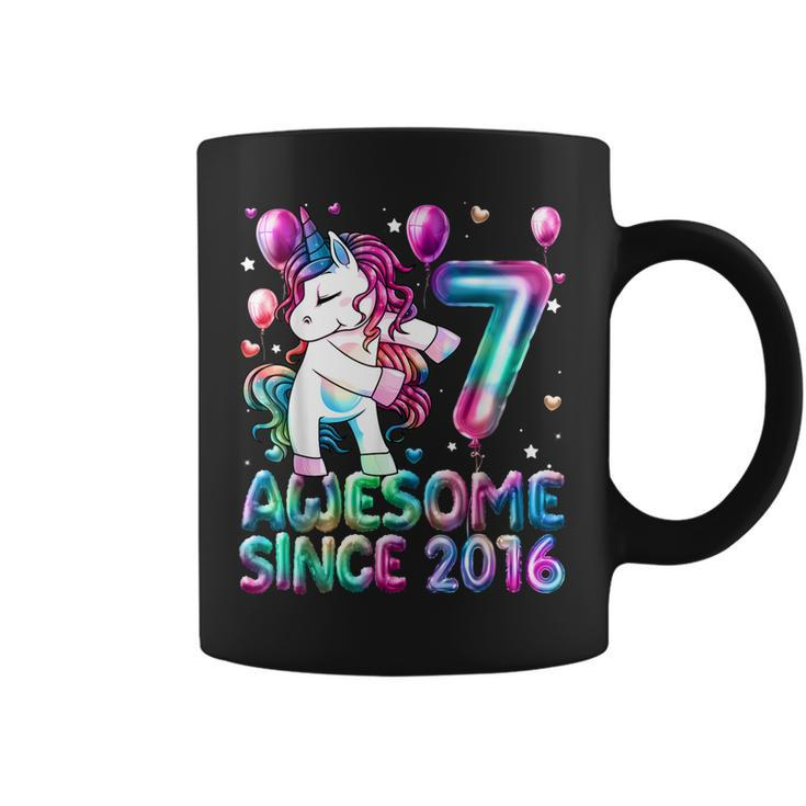 7 Years Old Unicorn Flossing 7Th Birthday Girl Unicorn Party  Coffee Mug