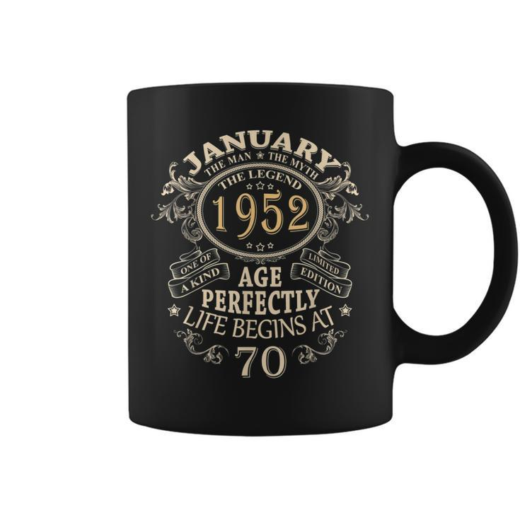 70Th Vintage Birthday For Man Myth Legend January 1952 Gift For Mens Coffee Mug