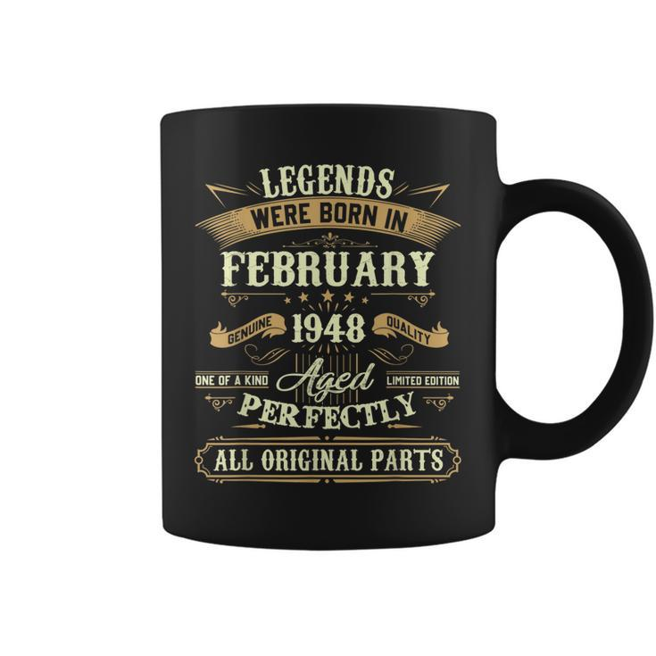 75 Years Old Gifts Legends Born In February 1948 75Th Bday  Coffee Mug