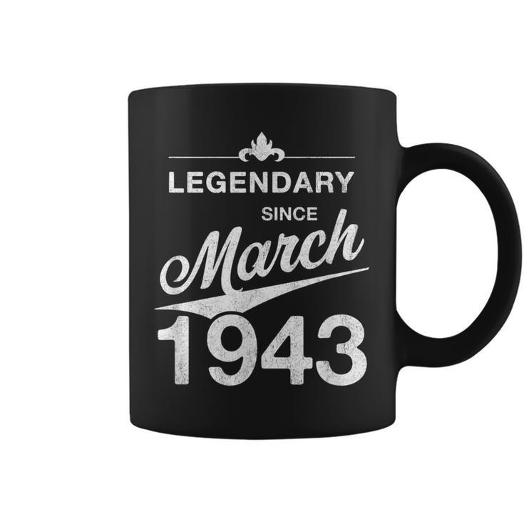80 Geburtstag 80 Jahre Alt Legendär Seit März 1943 V4 Tassen