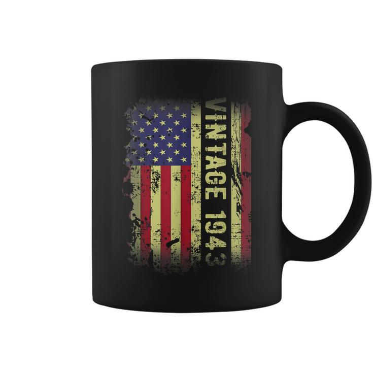 80 Year Old Gifts Vintage 1943 American Flag 80Th Birthday  Coffee Mug