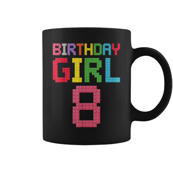 8Th Birthday Girl Master Builder 8 Years Old Block Building  Coffee Mug