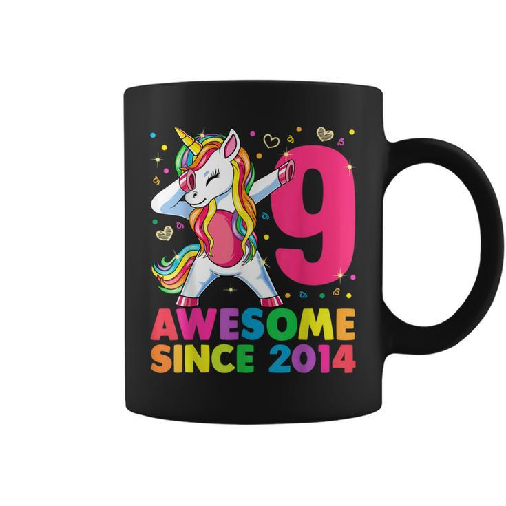 9 Years Old Unicorn Dabbing 9Th Birthday Girl Unicorn Party  Coffee Mug
