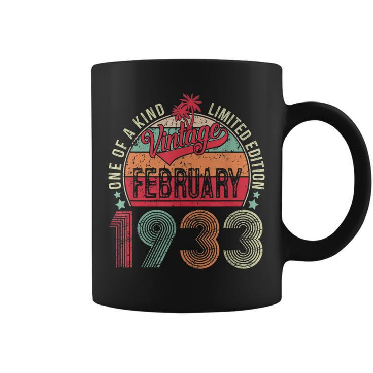 90 Year Old Vintage February 1933 90Th Birthday Men Women Coffee Mug