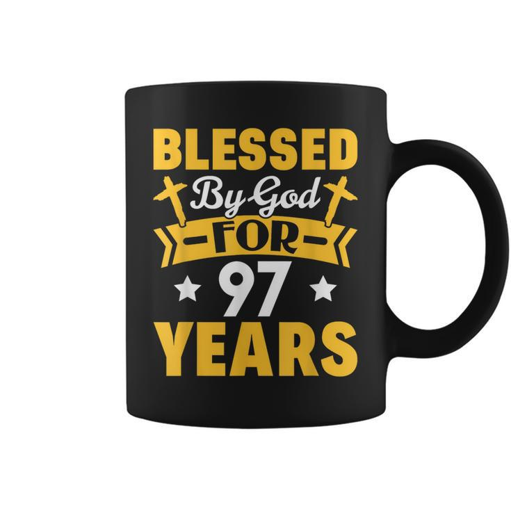 97Th Birthday Man Woman Blessed By God For 97 Years  Coffee Mug