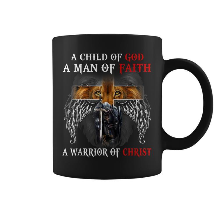 A Child Of God A Man Of Faith A Warrior Of Christ Lion  Coffee Mug