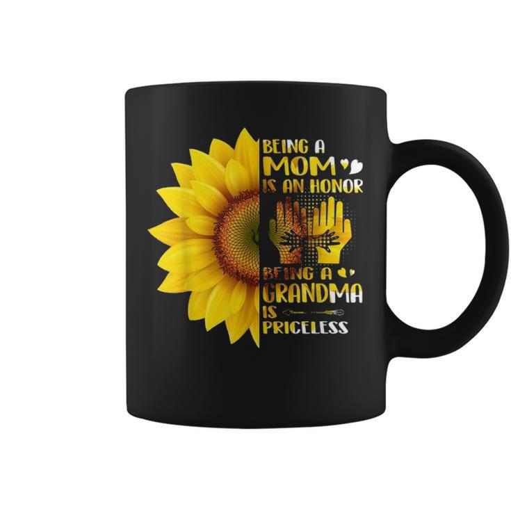 A Mom Is An Honor Being A Grandma Is Priceless Sunflower Coffee Mug