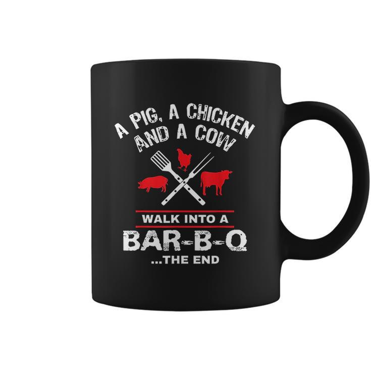 A Pig Chicken Cow Walk Into A Bar Funny Bbq Grilling Coffee Mug