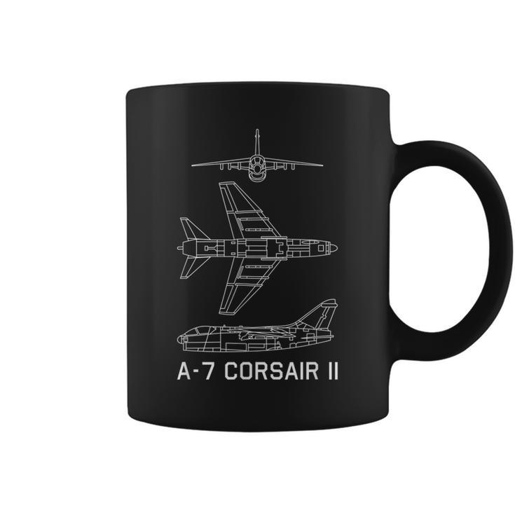 A7 Corsair Ii American Plane Blueprint Gift Coffee Mug