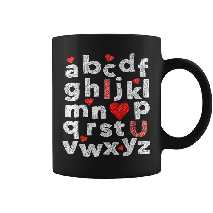 Abc Chalk Alphabet I Love You English Teacher Valentines Day  V5 Coffee Mug
