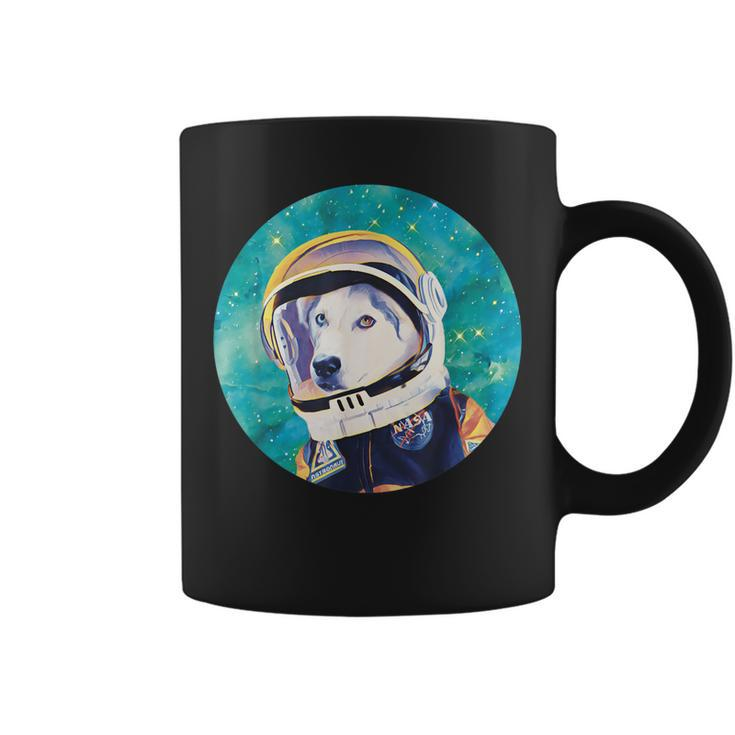 Adorable Husky Astronaut Gift For Husky Dog Lovers Mom Dads  Coffee Mug