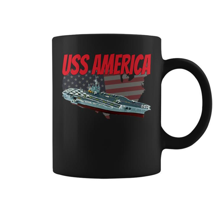 Aircraft Carrier Uss America Cv-66 For Grandpa Dad Son   Coffee Mug
