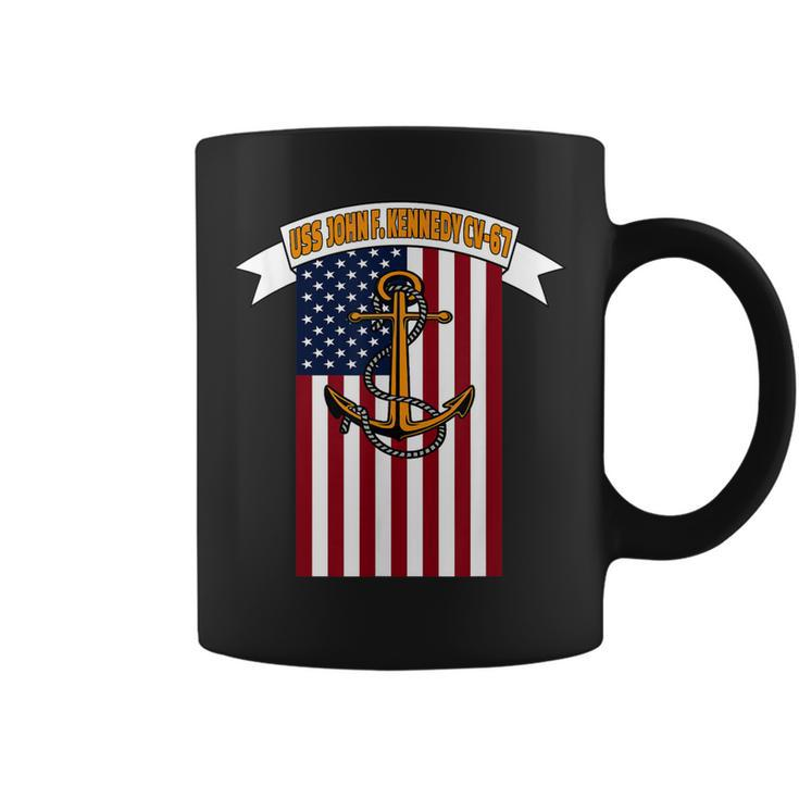 Aircraft Carrier Uss John F Kennedy Cv-67 Veteran Dad Son  Coffee Mug