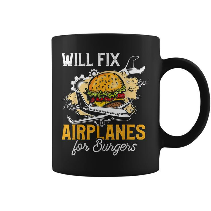 Aircraft Mechanic  Funny Fix Airplanes Burger Gift Coffee Mug