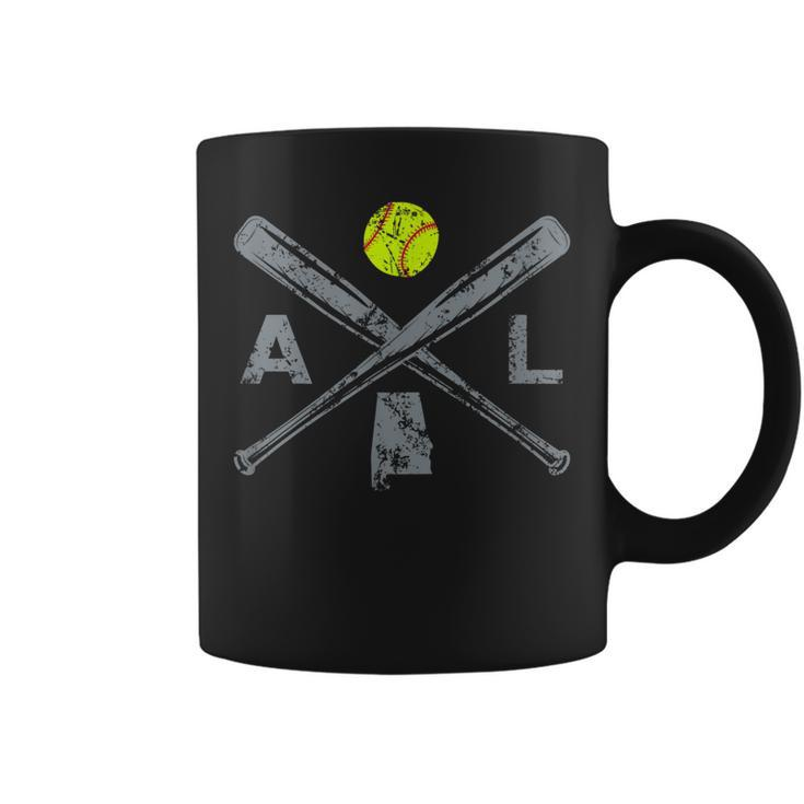 Alabama Softball Bats & Ball Retro Style Softball Player  Coffee Mug