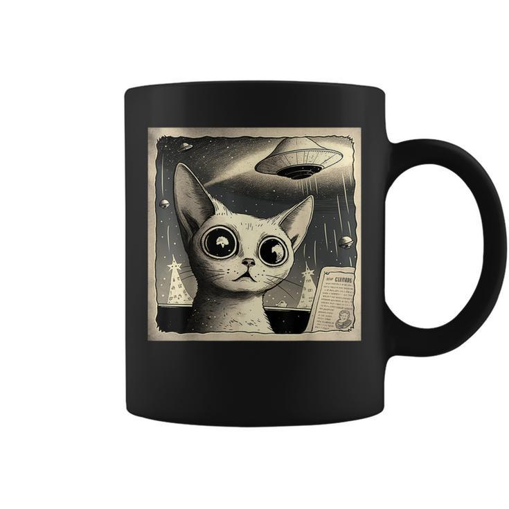 Alien Ufo Funny Cat Selfie  Coffee Mug