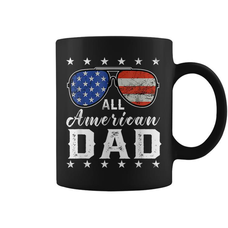 All American Dad 4Th Of July Usa America Flag Sunglasses Coffee Mug