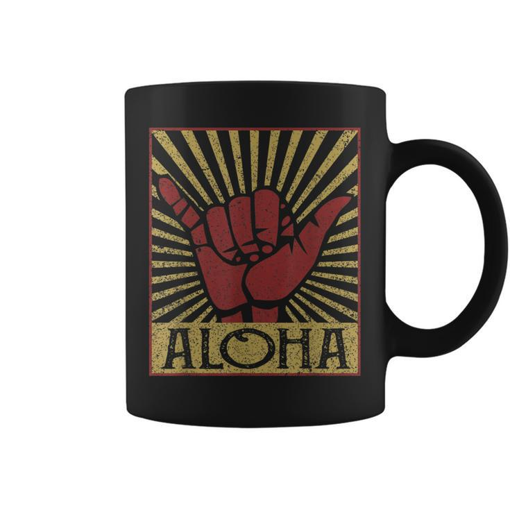 Aloha Hawaiian Hawaii Vintage Distressed Shaka Sign  Coffee Mug