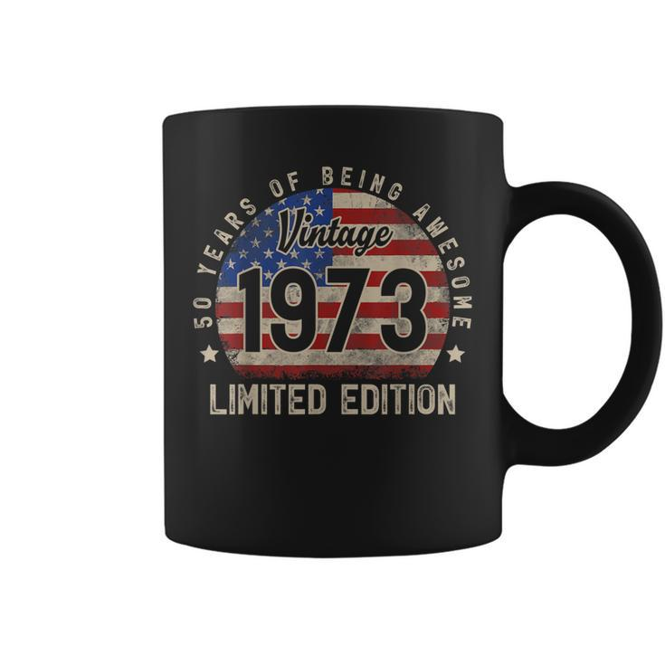 American Flag 50 Years Of Being Awesome 1973 50Th Birthday  Coffee Mug
