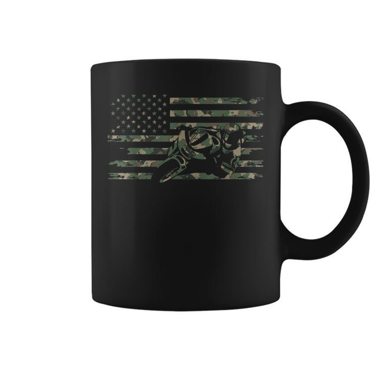 American Flag Camouflage Motorcycle Apparel Motorcycle Coffee Mug
