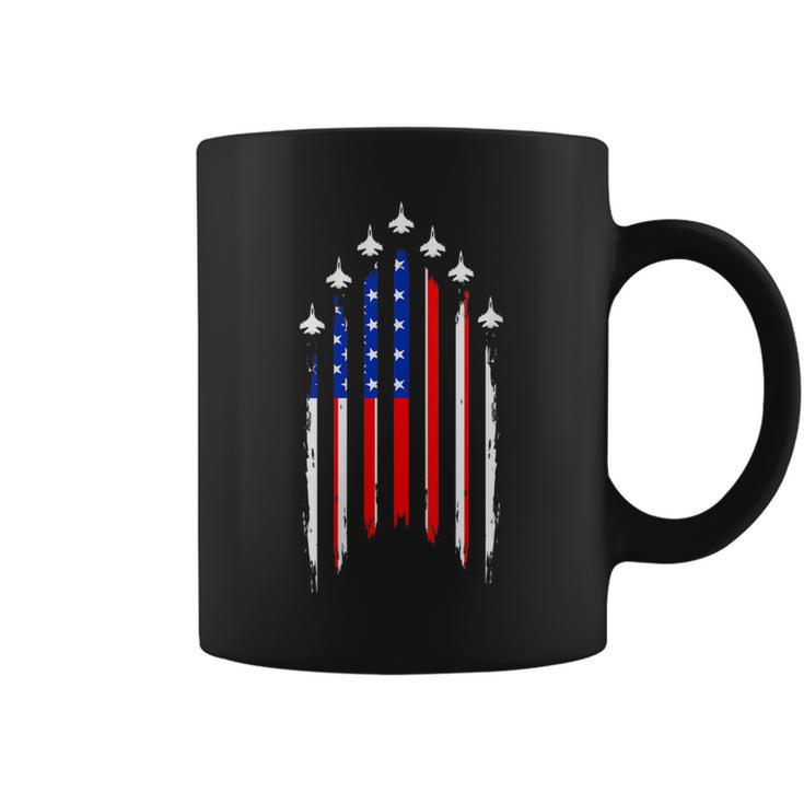 American Flag Jet Airplane Apparel Us 4Th Of July Men Women  Gift For Womens Coffee Mug