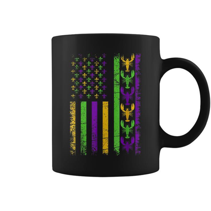 American Flag Mardi Gras T  Mardi Gras Crawfish Outfit  Coffee Mug