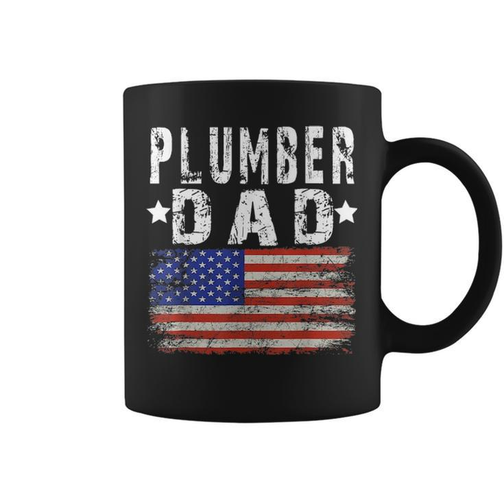 American Flag Plumber For Men Fathers Day Plumber Gift Coffee Mug