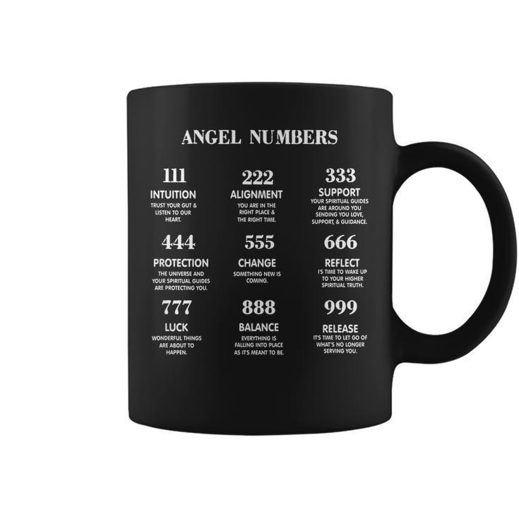 Angel Numbers Trendy  With Sayings On Back Side  Coffee Mug