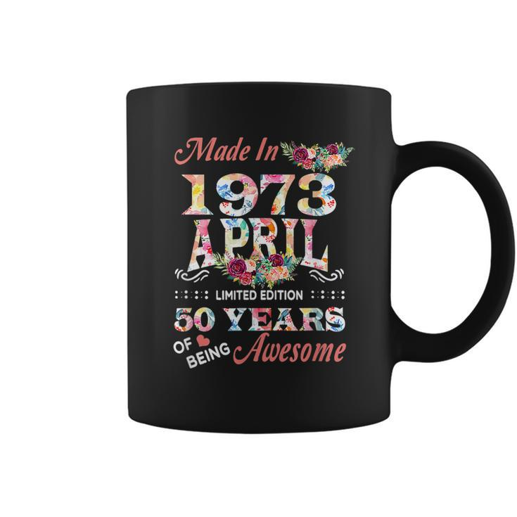 April 1973 Flower 50 Years Old 50Th Birthday  Coffee Mug