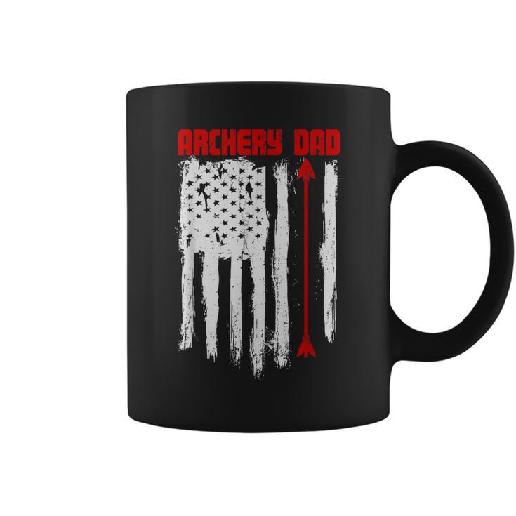 Archery Dad Vintage Usa Red White Flag  Coffee Mug