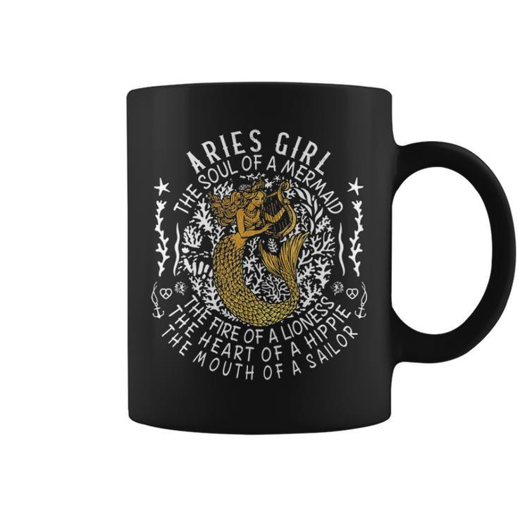Aries Girl The Soul Of A Mermaid Women Birthday Gift Idea Coffee Mug