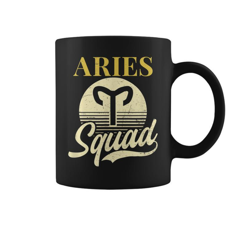 Aries Zodiac Design Vintage Retro Squad Gift Coffee Mug