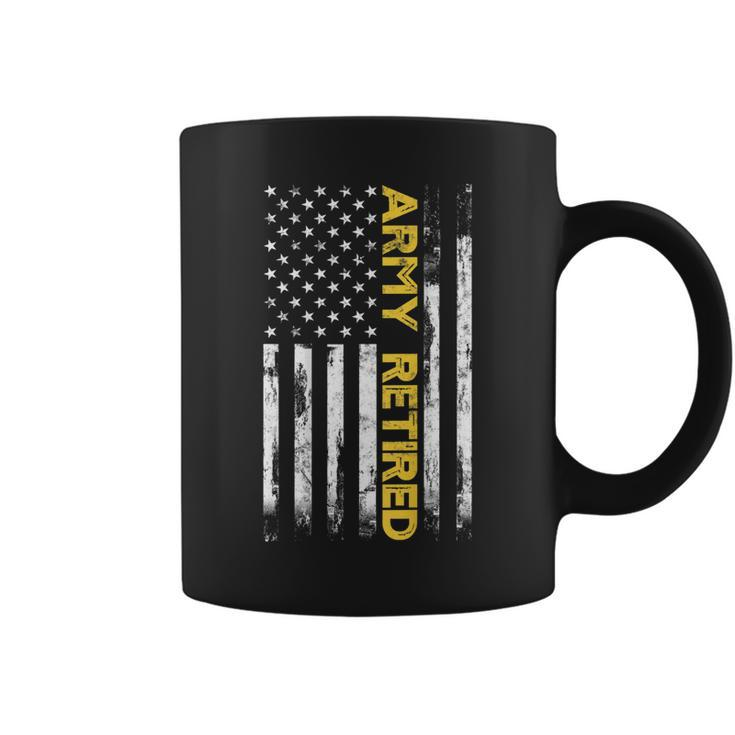 Army Retired Military Us Army Thin Gold Line American Flag Coffee Mug