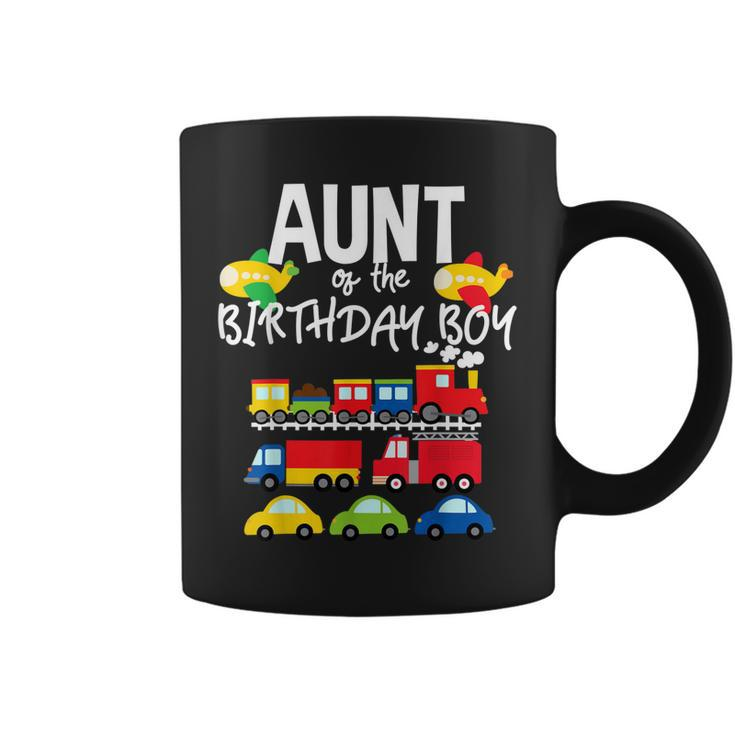 Aunt Of The Birthday Boy Cars Trucks Trains Bday Party  Coffee Mug