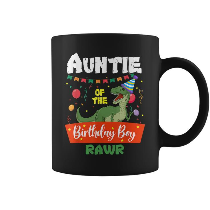 Auntie Of The Birthday Boy  Dinosaur Raptor Auntie  Coffee Mug