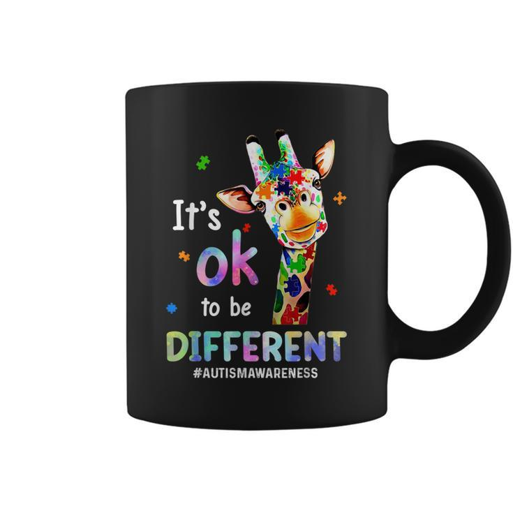 Autism Awareness Acceptance Giraffe Its Ok To Be Different  Coffee Mug