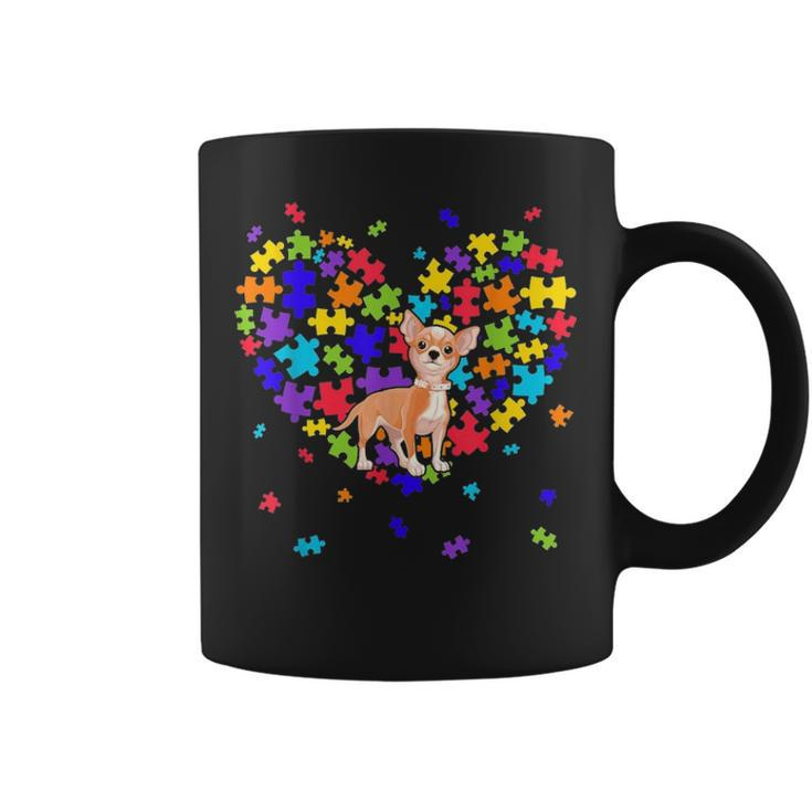 Autism Awareness Chihuahua Cute Heart Dog Dad Mom Gift Coffee Mug