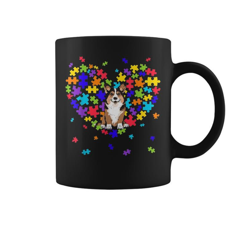 Autism Awareness Corgi Cute Heart Dog Dad Mom Gift Coffee Mug